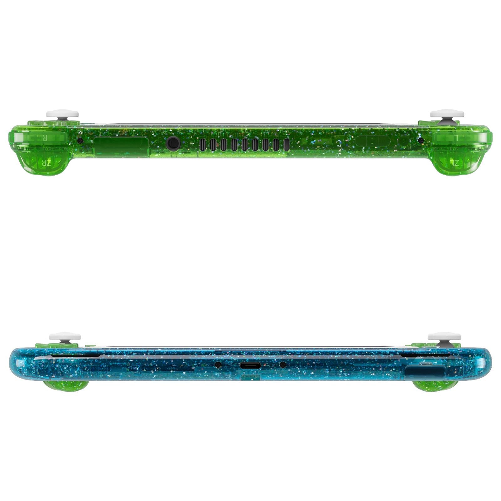 eXtremeRate Glitter Gradient Translucent Green Blue Replacement