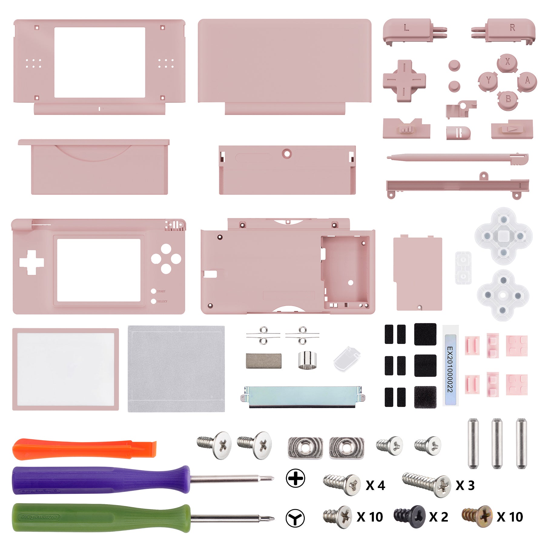 eXtremeRate Pink Replacement Full Housing Shell & Buttons with