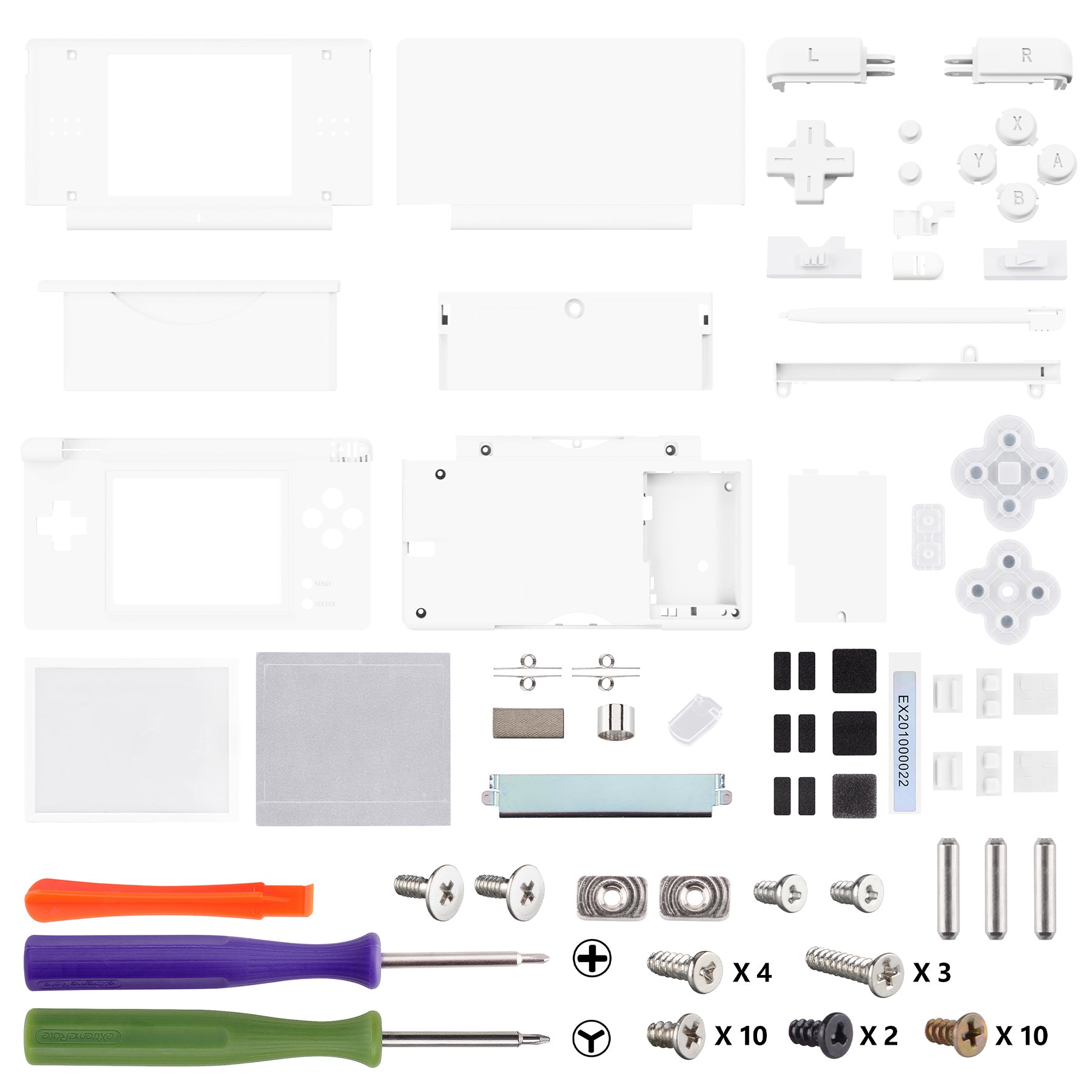 eXtremeRate White Replacement Full Housing Shell & Buttons with