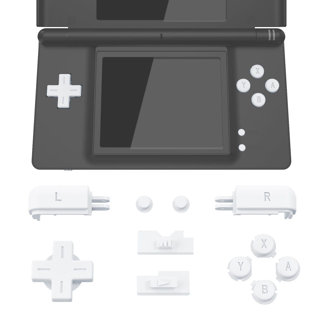 eXtremeRate Matte White Replacement Full Set Buttons for Nintendo DS Lite NDSL - DSLJ1003WS