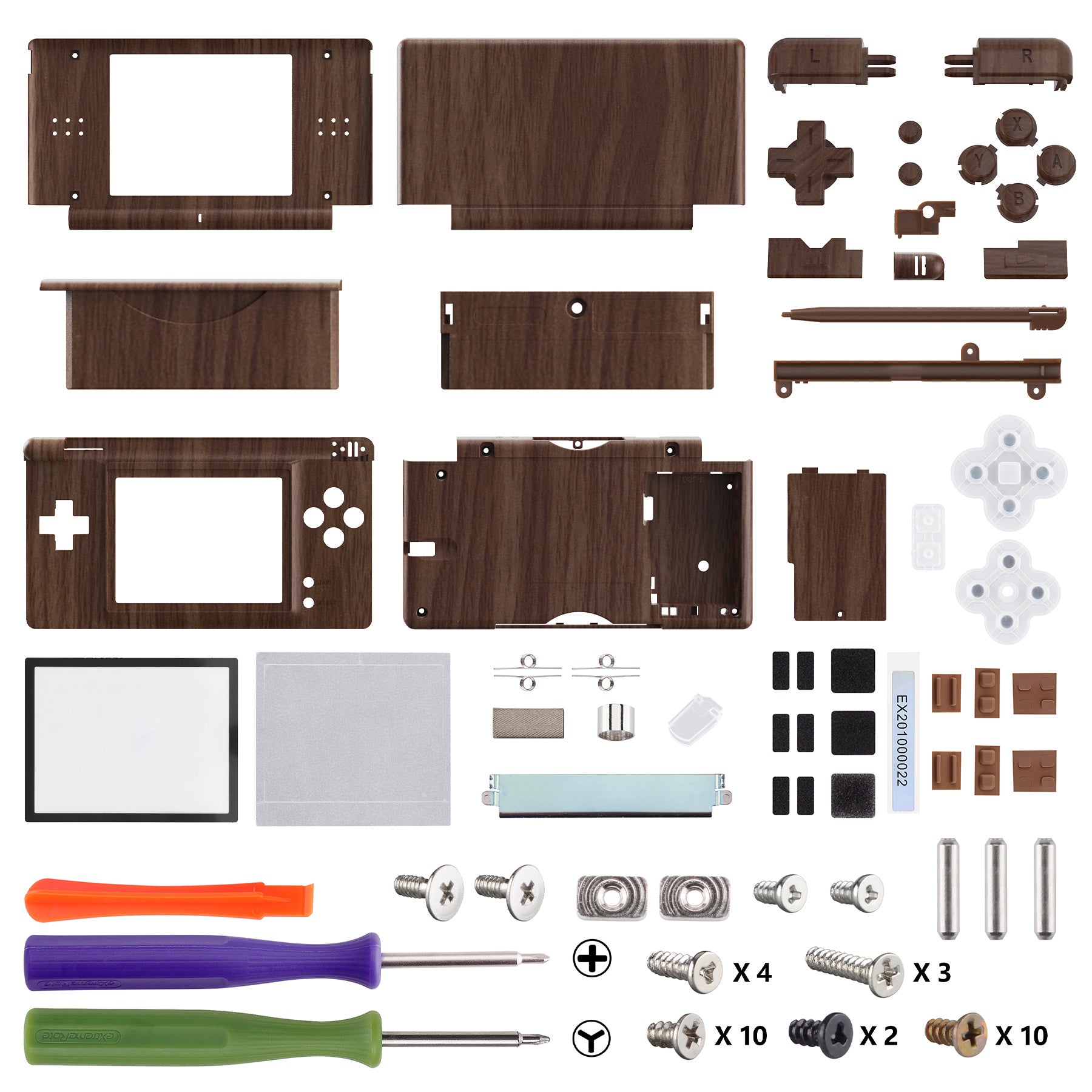 eXtremeRate Wood Grain Replacement Full Housing Shell & Buttons