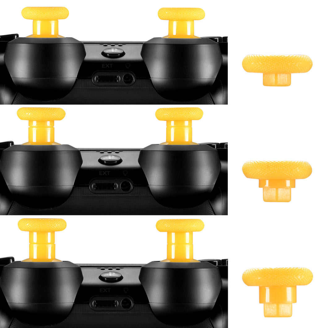 12pcs Removable Swap Thumb Grips Joystick Different Height + 2pcs Bottom Standards Enhancements Thumbsticks For Xbox one/PS4 Controller Yellow-XOJ0126