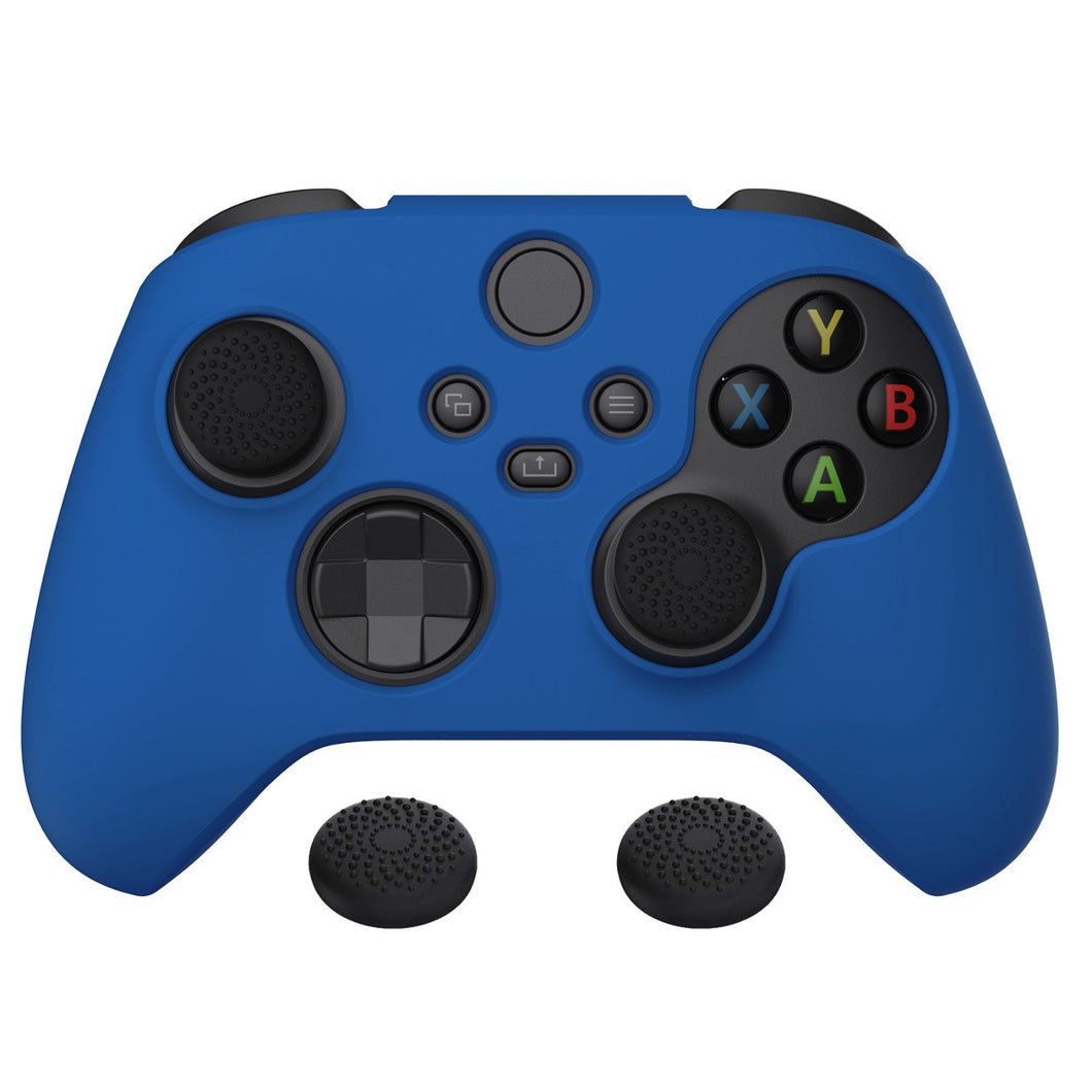 Blue Pure Series Anti-Slip Silicone Cover Skin With Black Thumb Grip Caps For Xbox Series X/S Controller-BLX3008