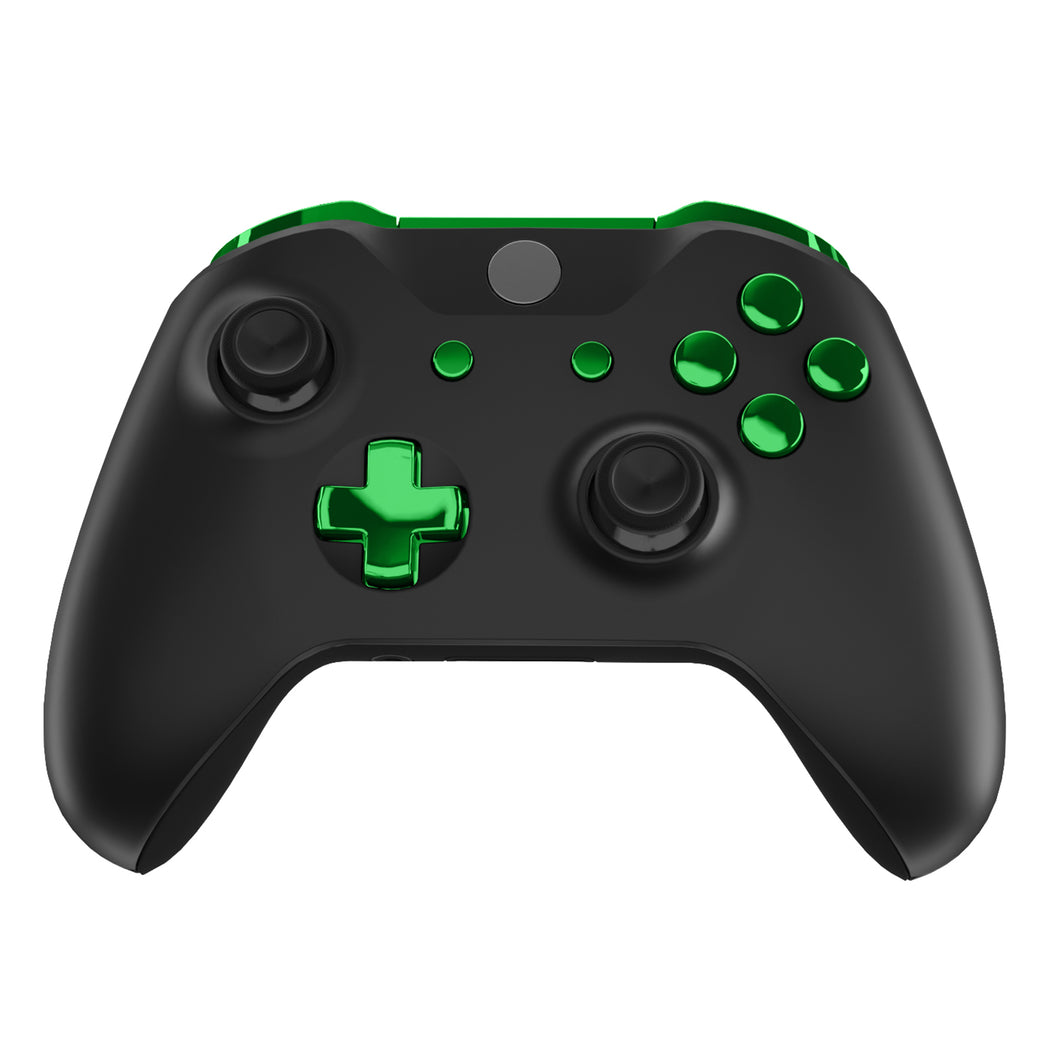 Glossy Chrome Green RTLT + RBLB + Sync +Top Middle Bar (around guide)+ ABXY + Start/Back + Dpad For XBOX One S Controller-SXOJ0213WS