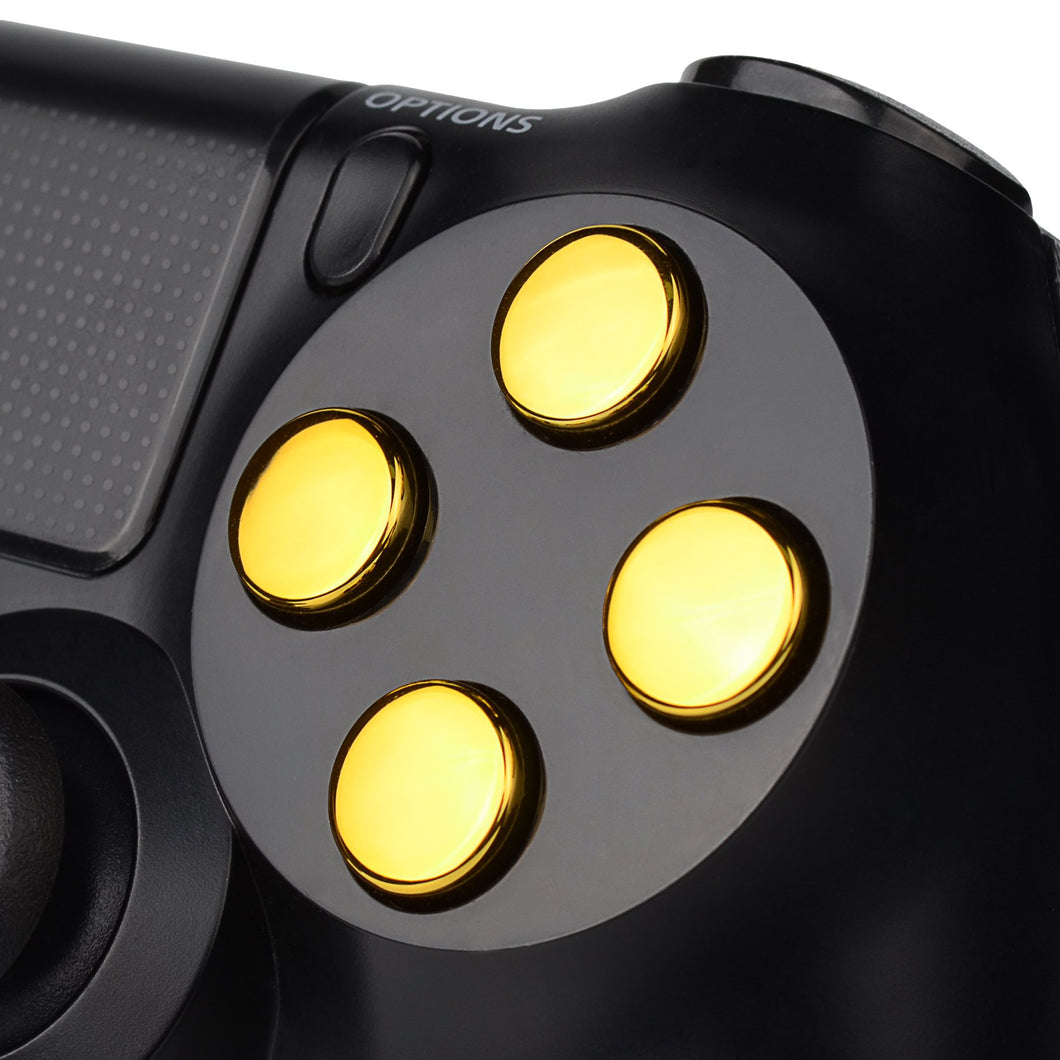 Chrome Gold Buttons Compatible With PS4 Controller-P4J0217