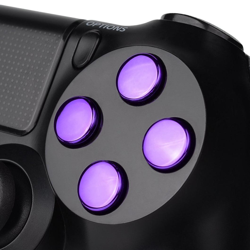 Chrome Purple Buttons Compatible With PS4 Controller-P4J0221
