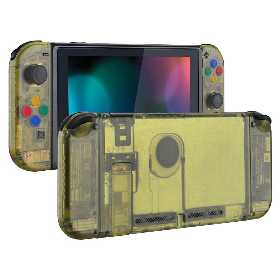 Clear Amber Yellow Full Shells For NS Joycon-Without Any Buttons Included-QM509WS