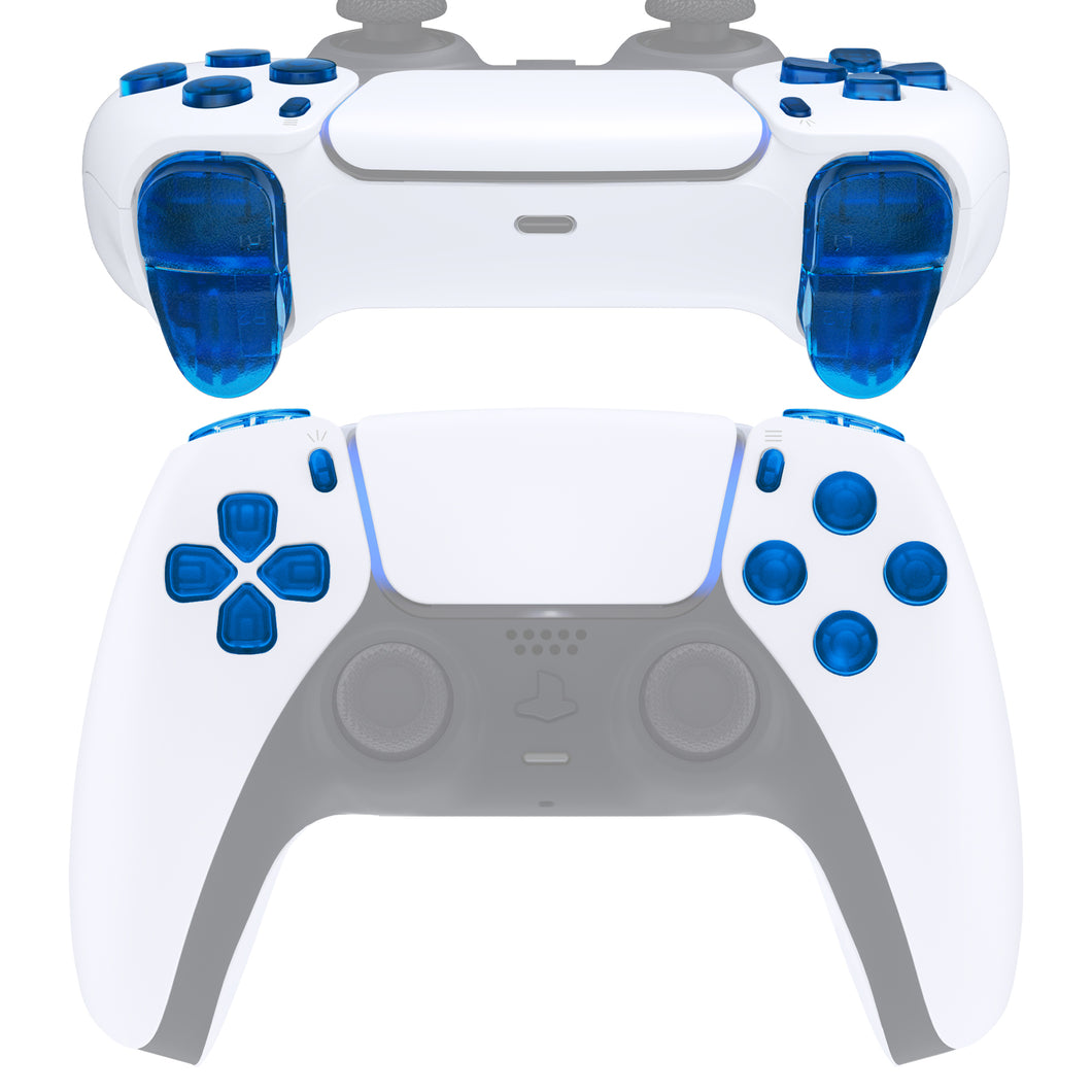 Clear Blue 13in1 Button Kits Compatible With PS5 Controller BDM-010 - JPF3004WS
