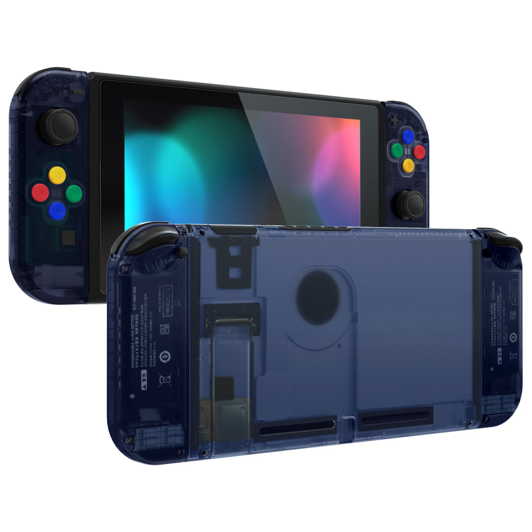 Clear Deep Ocean Blue Full Shells For NS Joycon-Without Any Buttons Included-QM512WS