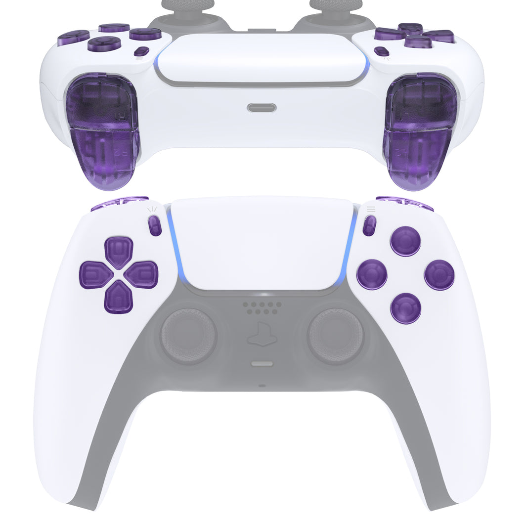 Clear Purple 13in1 Button Kits Compatible With PS5 Controller BDM-010 - JPF3005WS