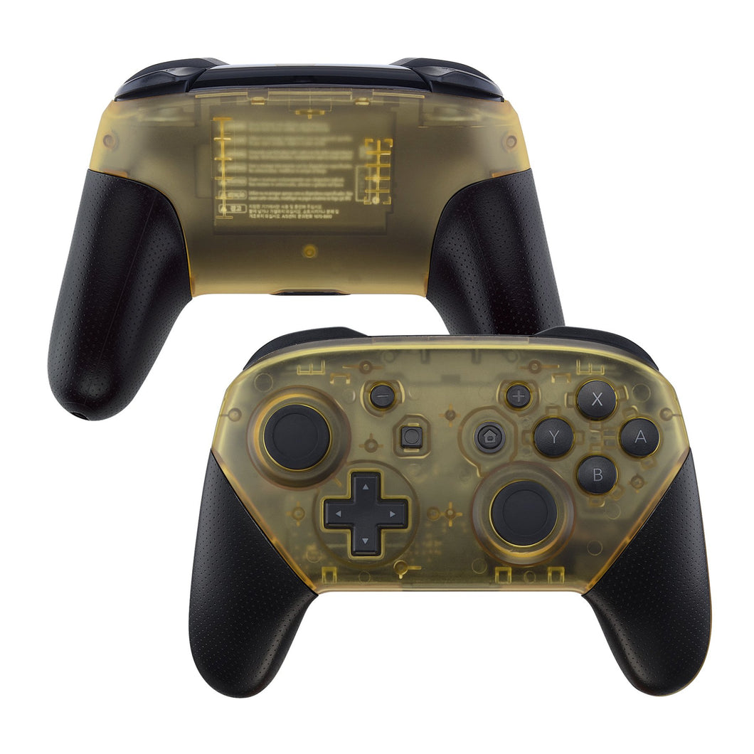 Clear Amber Yellow Front Back Shells For NS Pro Controller-MRM509WS