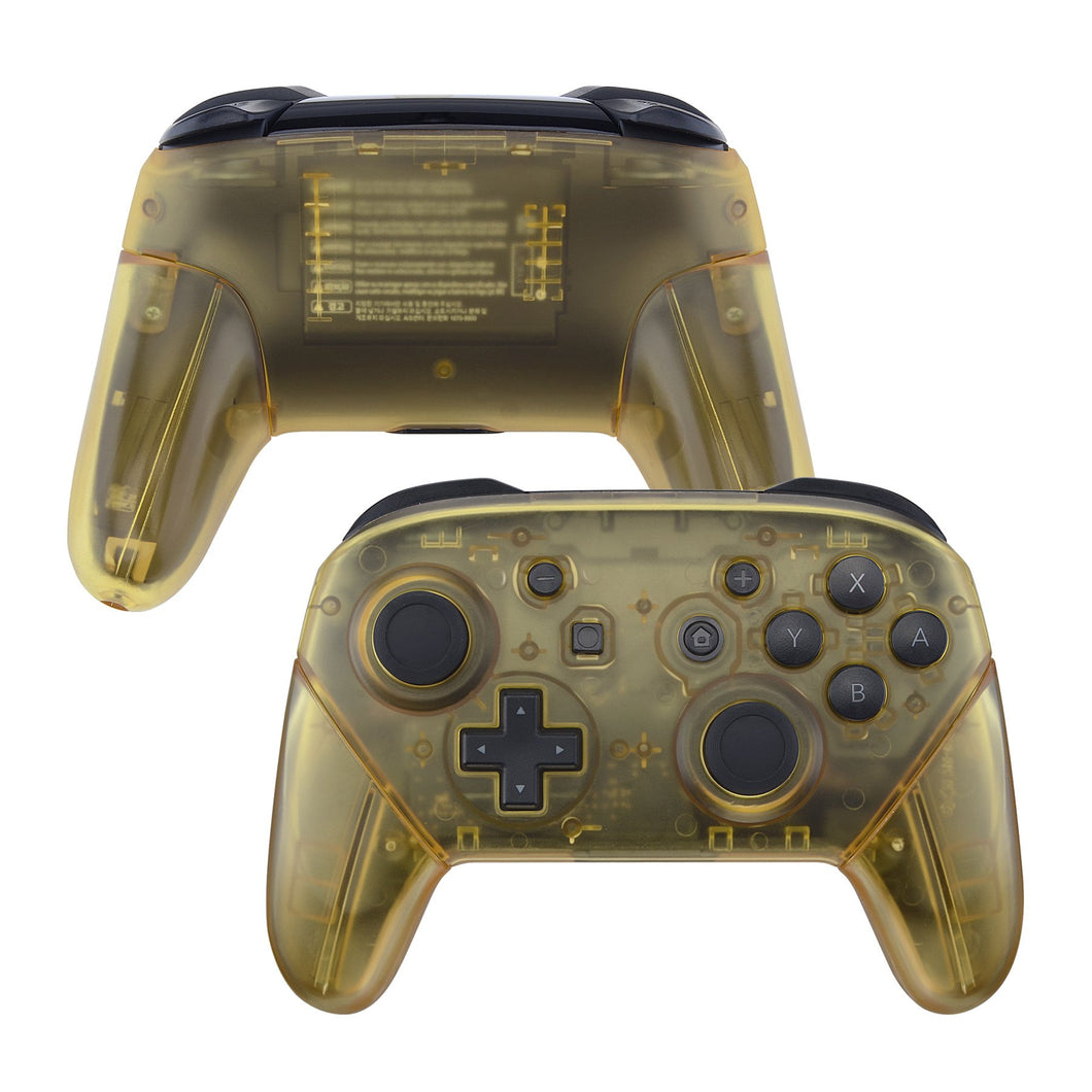 Clear Amber Yellow Full Shells And Handle Grips For NS Pro Controller-FRM509WS