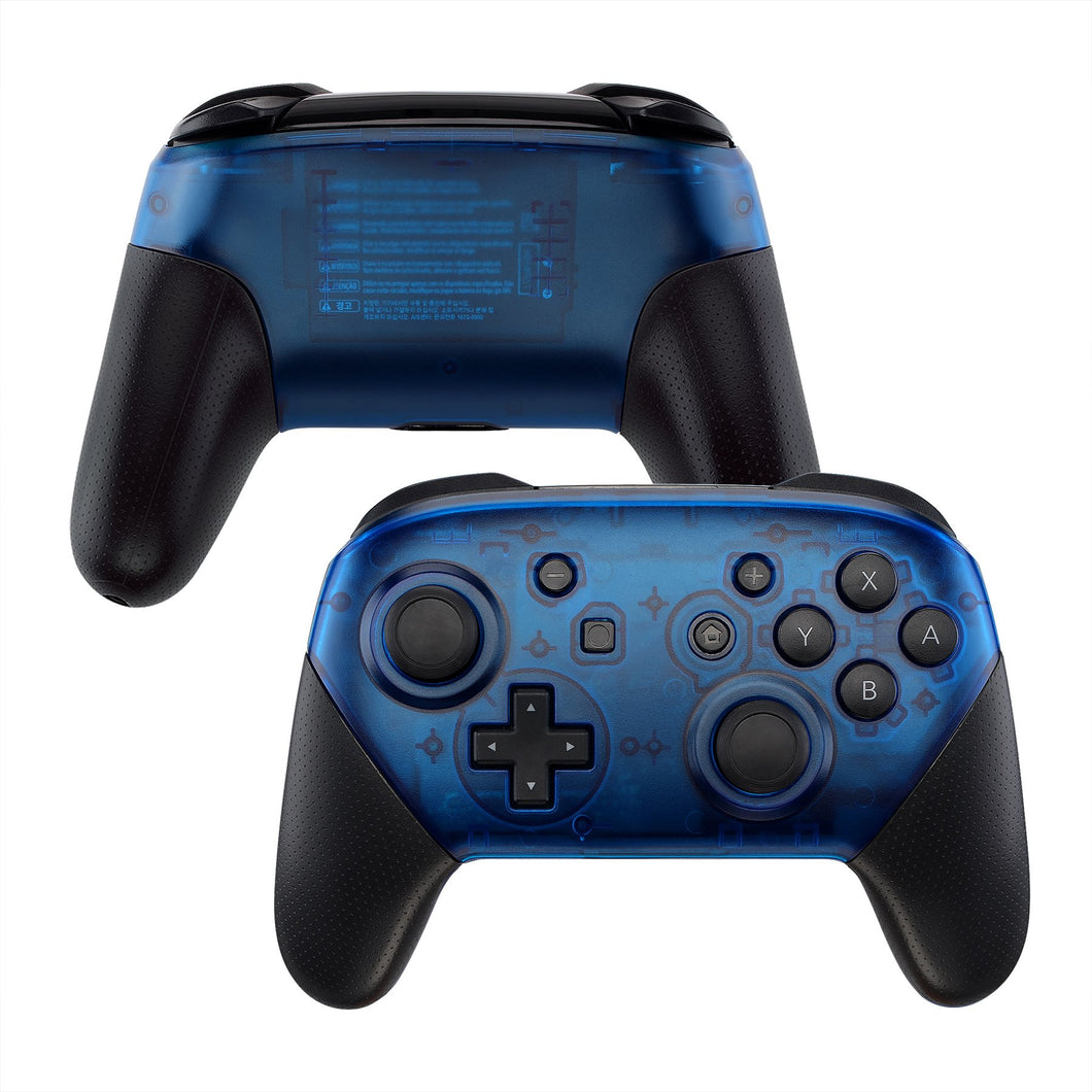 Clear Blue Front Back Shells For NS Pro Controller-MRM503WS