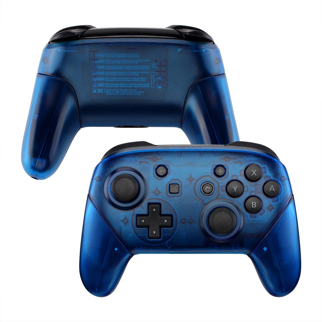 Clear Blue Full Shells And Handle Grips For NS Pro Controller-FRM503WS