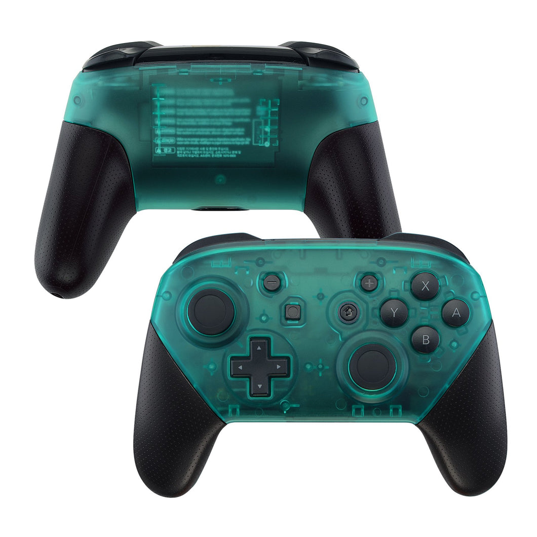 Clear Pure Green Front Back Shells For NS Pro Controller-MRM508WS