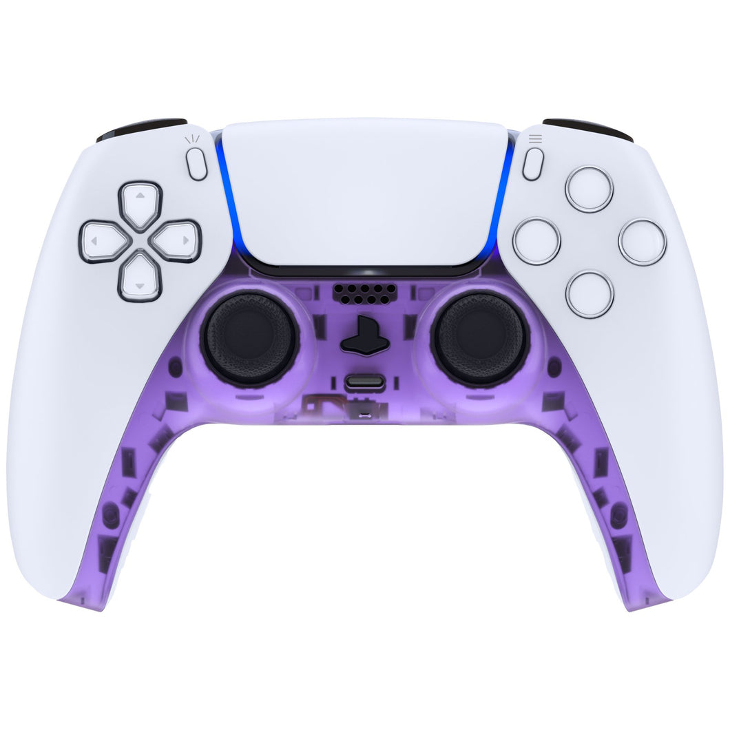 Clear Purple Decorative Trim Shell With Accent Rings Compatible With PS5 Controller-GPFM5005WS