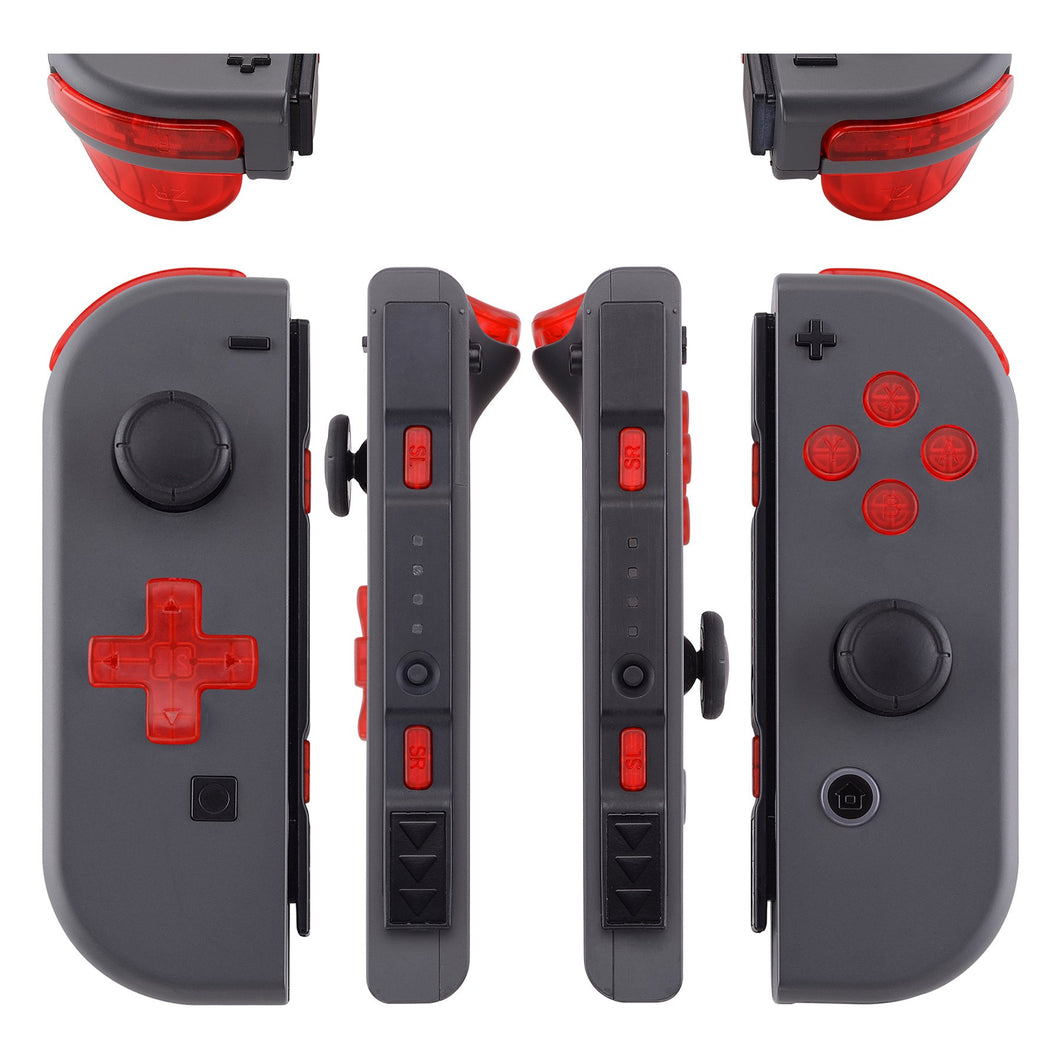 Clear Red 17in1 Button Kits For NS Switch Joycon & OLED Joycon Dpad Controller-BZM502WS
