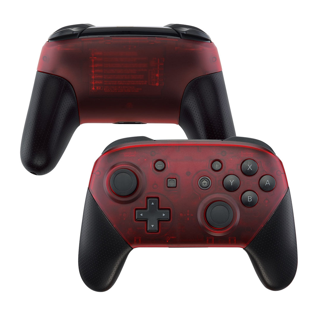 Clear Red Front Back Shells For NS Pro Controller-MRM502WS