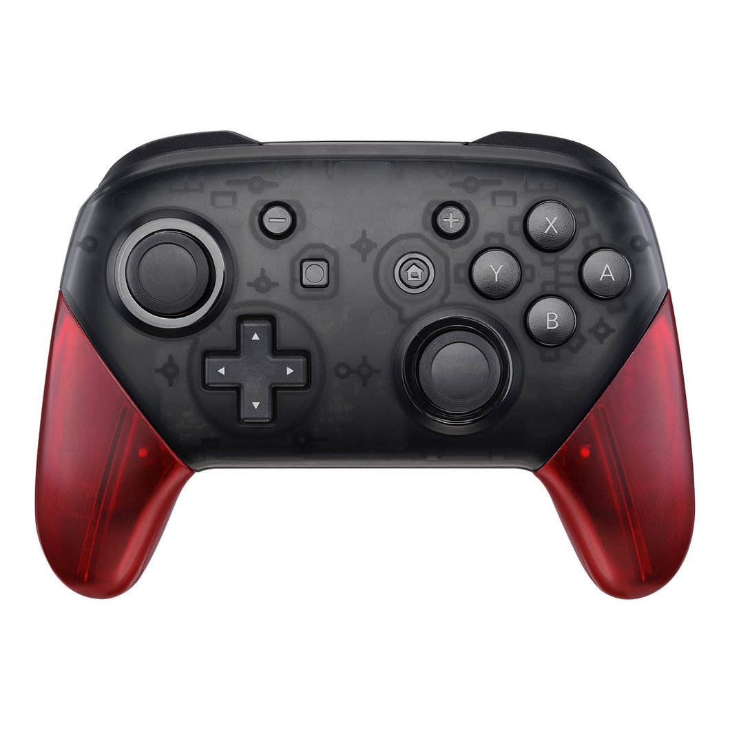 Clear Red Handle Grips For NS Pro Controller-GRM502WS