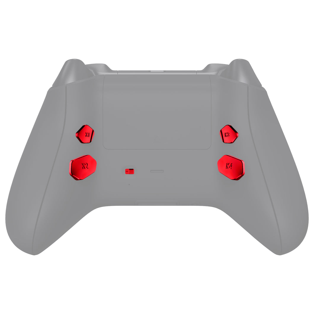 Glossy Chrome Red Replacement Redesigned K1 K2 K3 K4 Back Buttons Paddles & Toggle Switch For Xbox Series X/S Controller Extremerate Hope Remap Kit-DX3D4003WS