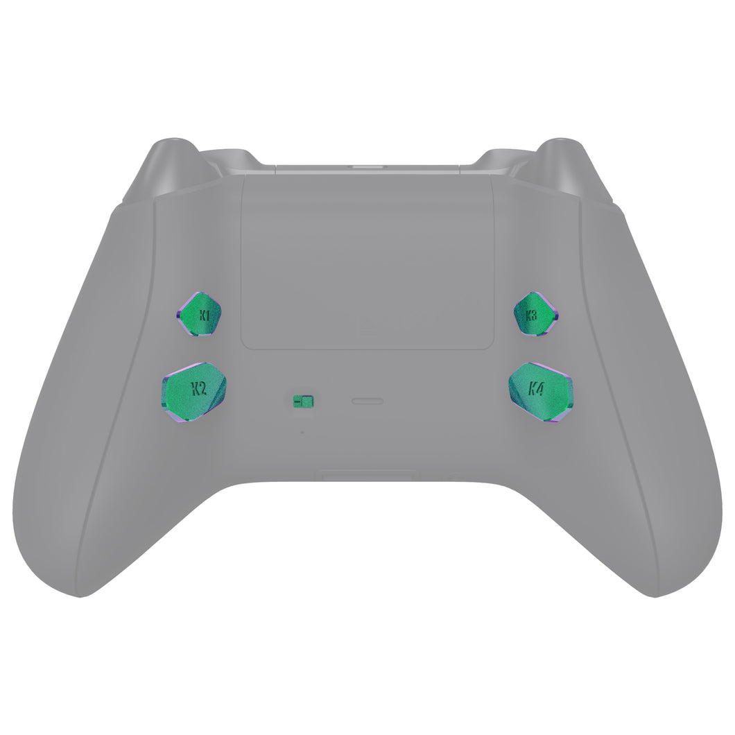 Glossy Chameleon Green Purple Replacement Redesigned K1 K2 K3 K4 Back Buttons Paddles & Toggle Switch For Xbox Series X/S Controller Extremerate Hope Remap Kit-DX3P3002WS