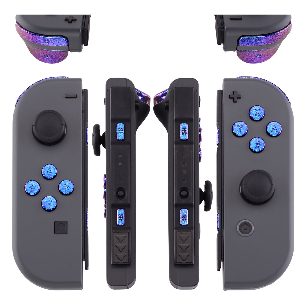 Glossy Chameleon Blue Purple 21in1 Button Kits For NS Switch Joycon & OLED Joycon-AJ201WS
