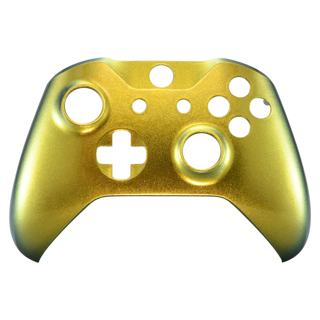 Glossy Chameleon Gold Green Front Shell For Xbox One S Controller-SXOFP03WS