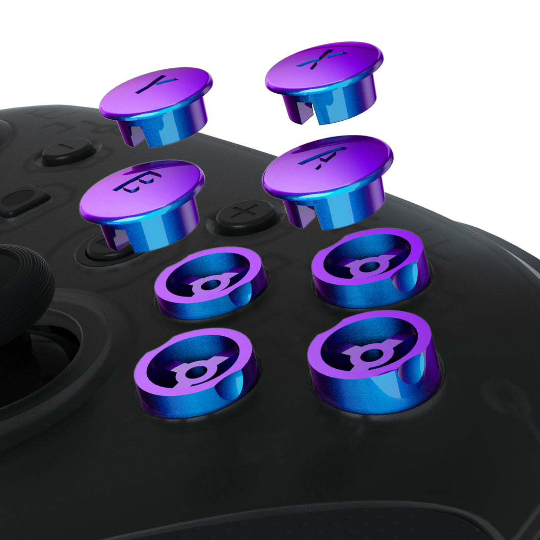 Glossy Chameleon Blue Purple Interchangeble ABXY Buttons For Nintendo Switch Pro Controller-KRH601WS