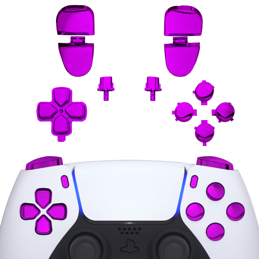 Glossy Chrome Purple 11in1 Button Kits Compatible With PS5 Controller BDM-030 - JPF2005G3WS