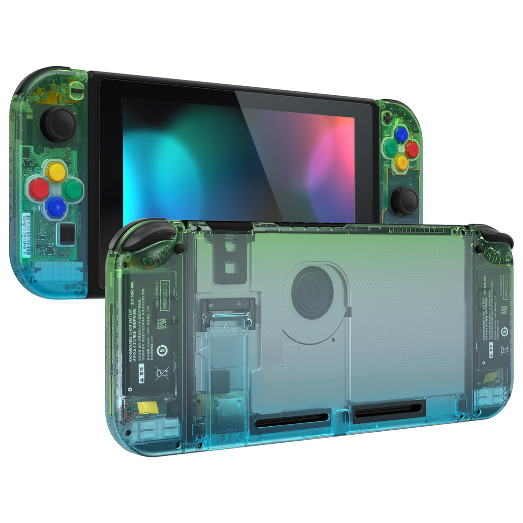 Glossy Gradient Translucent Green Blue Full Shells For NS Joycon-Without Any Buttons Included-QP344WS