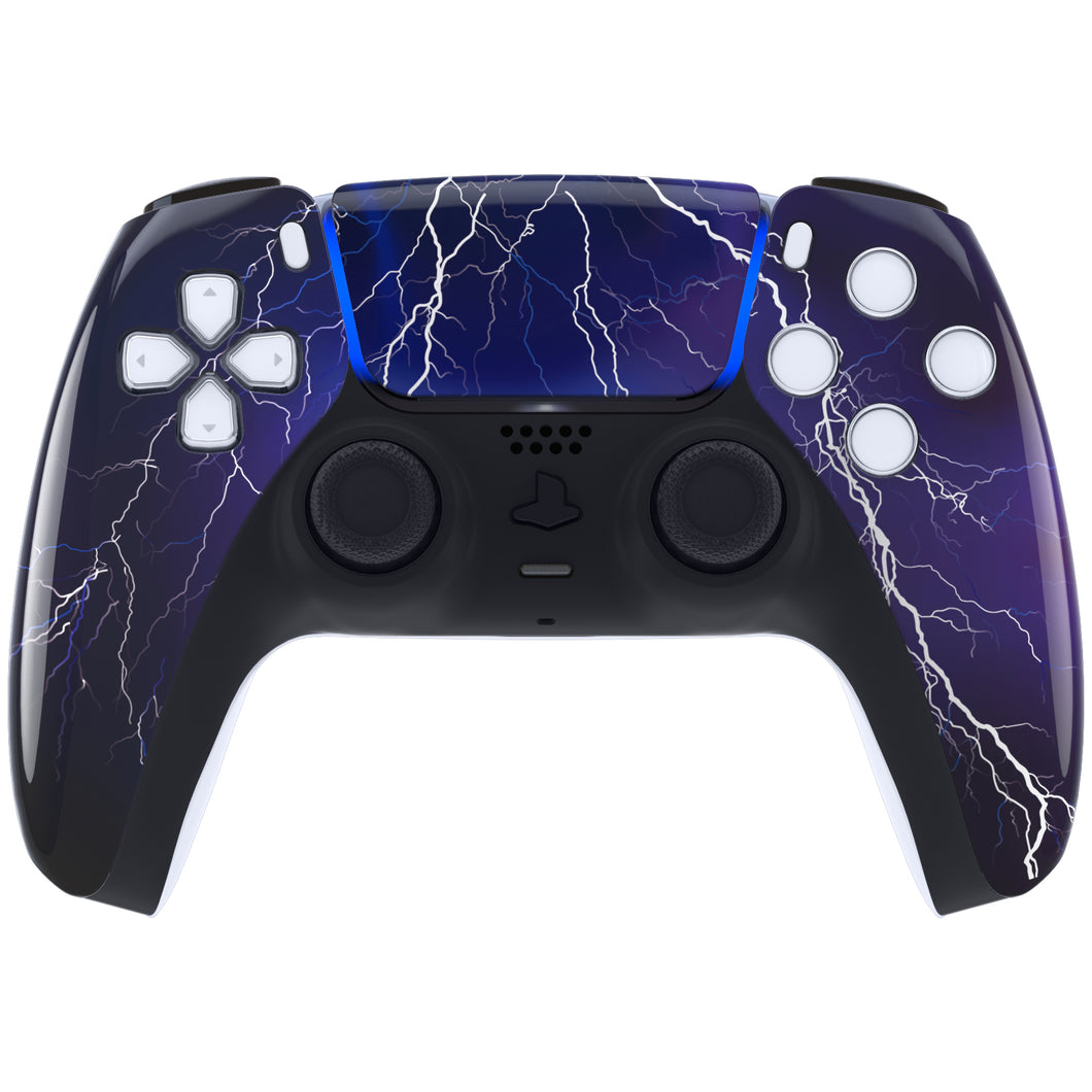 Glossy Purple Storm Front Shell With Touchpad Compatible With PS5 Controller BDM-010 & BDM-020 & BDM-030 & BDM-040 - ZPFT1018G3WS