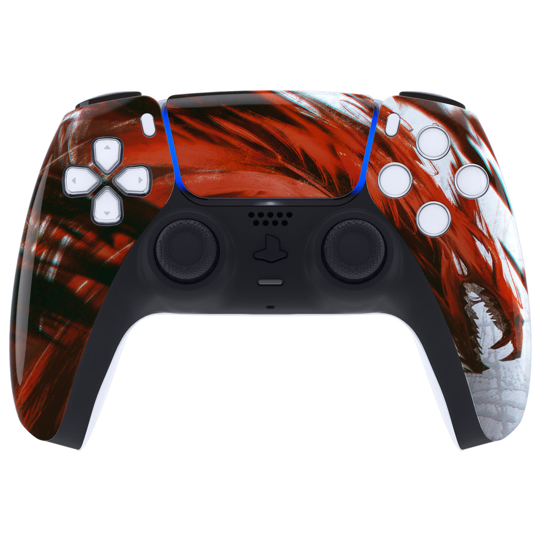 Glossy Shadow of Blood Front Shell With Touchpad Compatible With PS5 Controller BDM-010 & BDM-020 & BDM-030 & BDM-040 - ZPFT1067G3WS