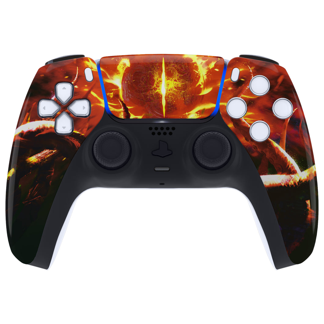 Glossy The Great Flaming Overlord Front Shell With Touchpad Compatible With PS5 Controller BDM-010 & BDM-020 & BDM-030 & BDM-040 - ZPFT1063G3WS