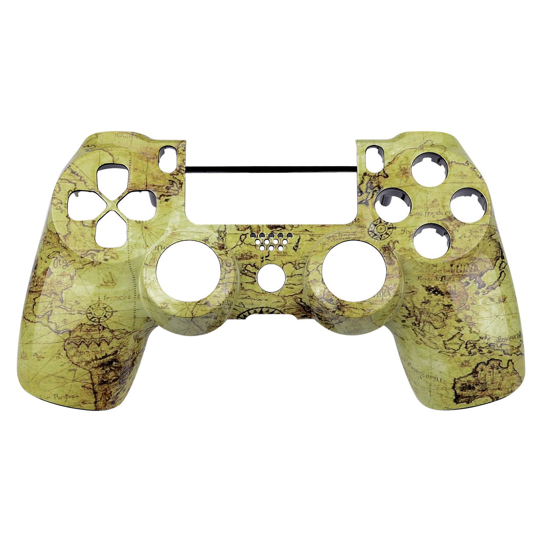 Glossy Ancient Map Front Shell Compatible With PS4 Gen2 Controller-SP4FT28WS