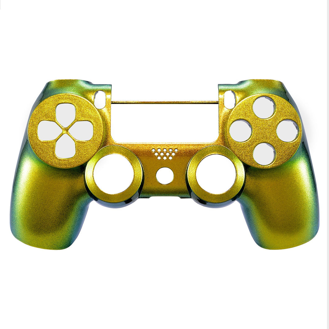 Glossy Chameleon Gold Green Front Shell Compatible With PS4 Gen2 Controller-SP4FP02WS