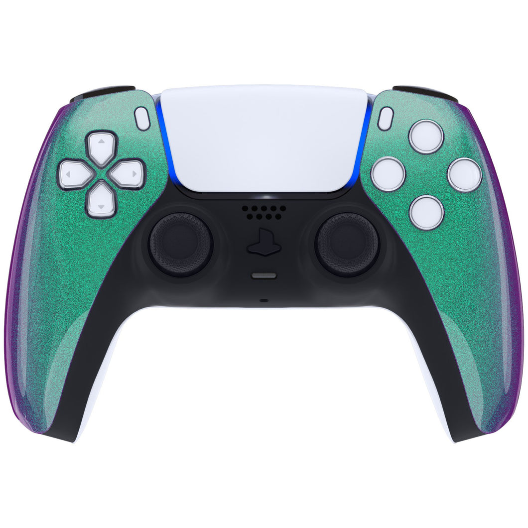 Glossy Chameleon Green Purple Front Shell Compatible With PS5 Controller-MPFP3002WS