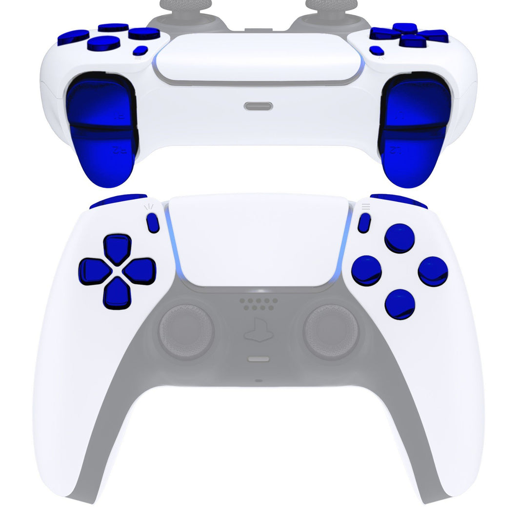 Glossy Chrome Blue 11in1 Button Kits Compatible With PS5 Controller BDM-010 & BDM-020 - JPF2004G2WS