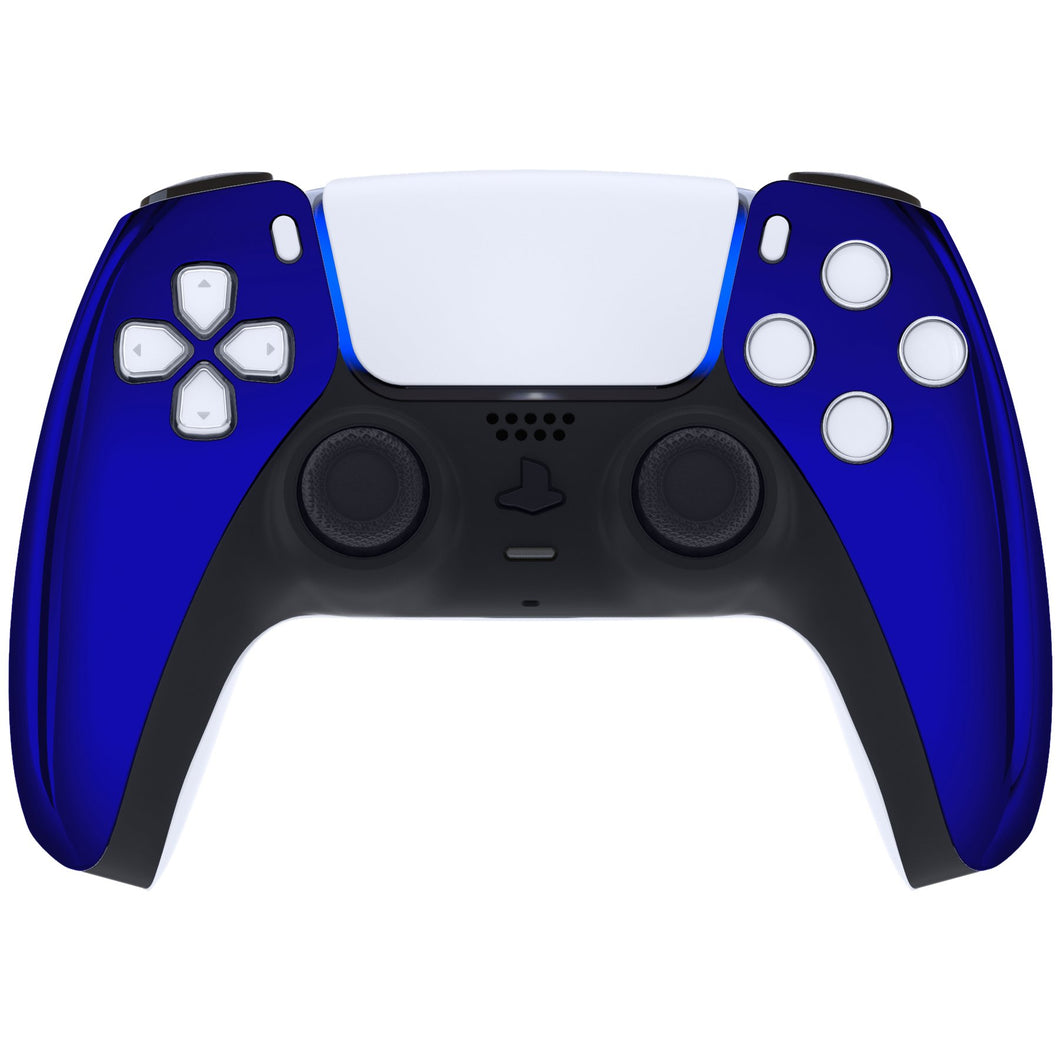 Glossy Chrome Blue Front Shell Compatible With PS5 Controller-MPFD4004WS