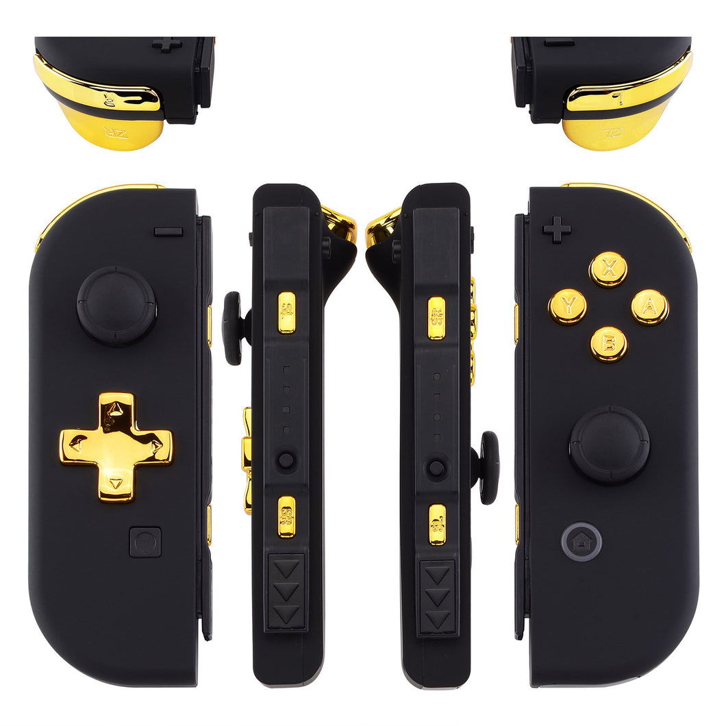 Glossy Chrome Gold 22in1 Button Kits For NS Switch Joycon & OLED Joycon Dpad Controller-BZD401WS