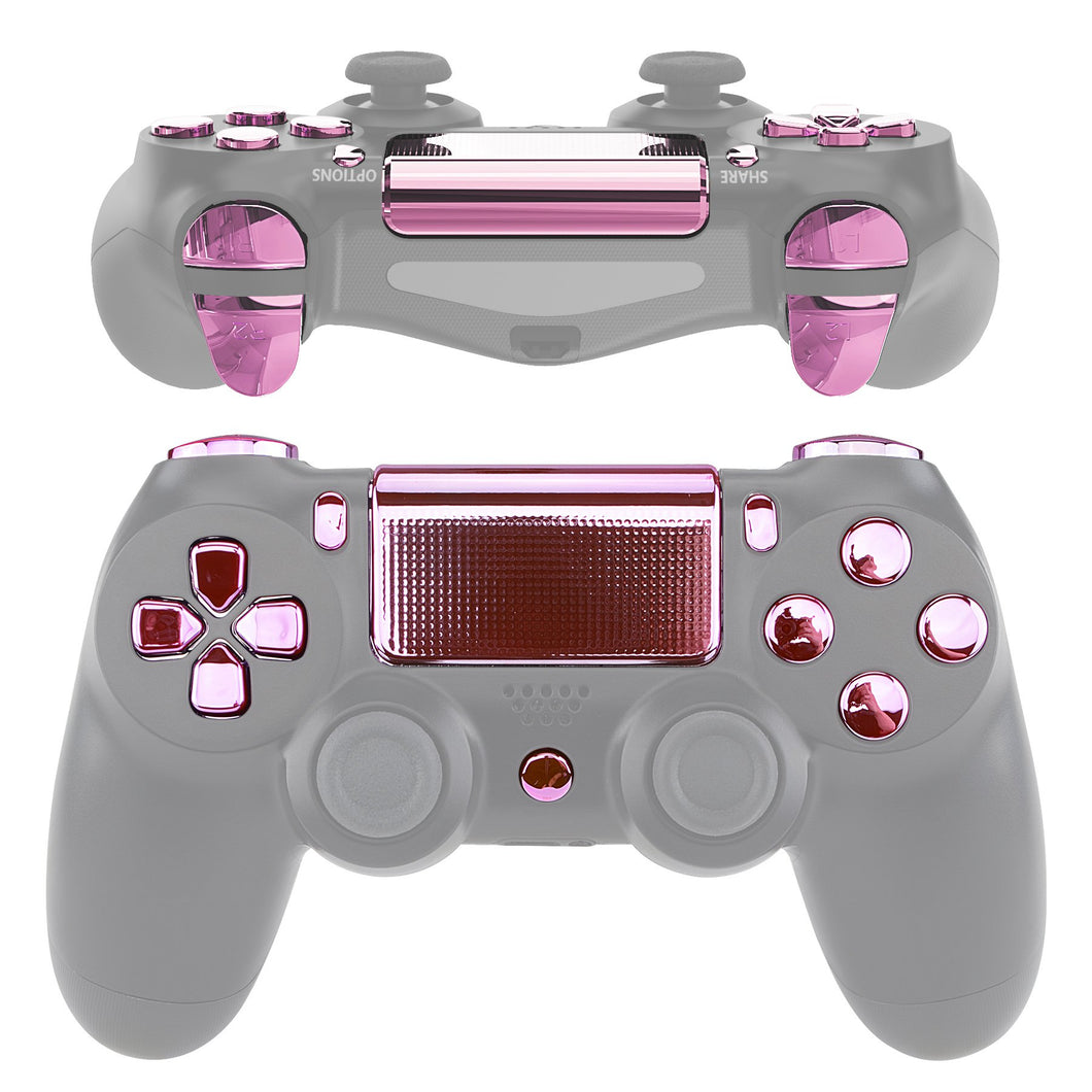 Glossy Chrome Pink 13in1 Button Kits Compatible With PS4 Gen2 Controller-SP4J0419WS