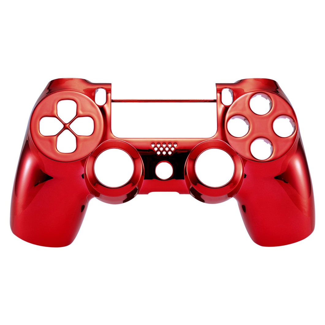 Glossy Chrome Red Front Shell Compatible With PS4 Gen2 Controller-SP4FD04WS