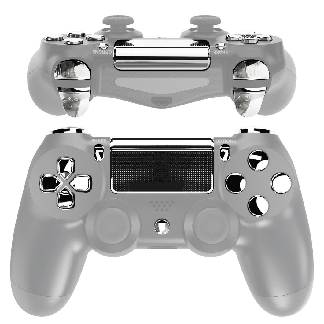 Glossy Chrome Silver 13in1 Button Kits Compatible With PS4 Gen2 Controller-SP4J0414WS
