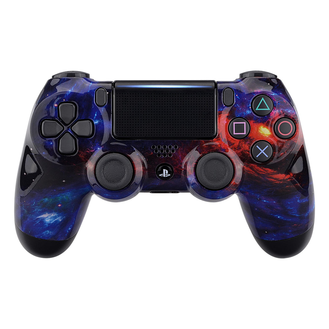 Glossy Red Blue Nebula Front Shell Compatible With PS4 Gen2 Controller-SP4FT57WS