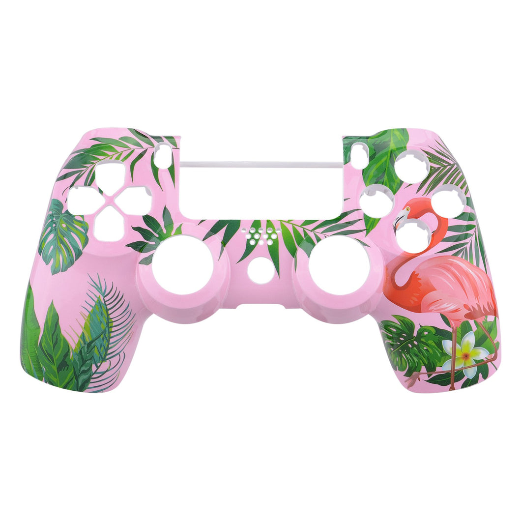 Glossy Tropical Flamingo Front Shell Compatible With PS4 Gen2 Controller-SP4FT41WS