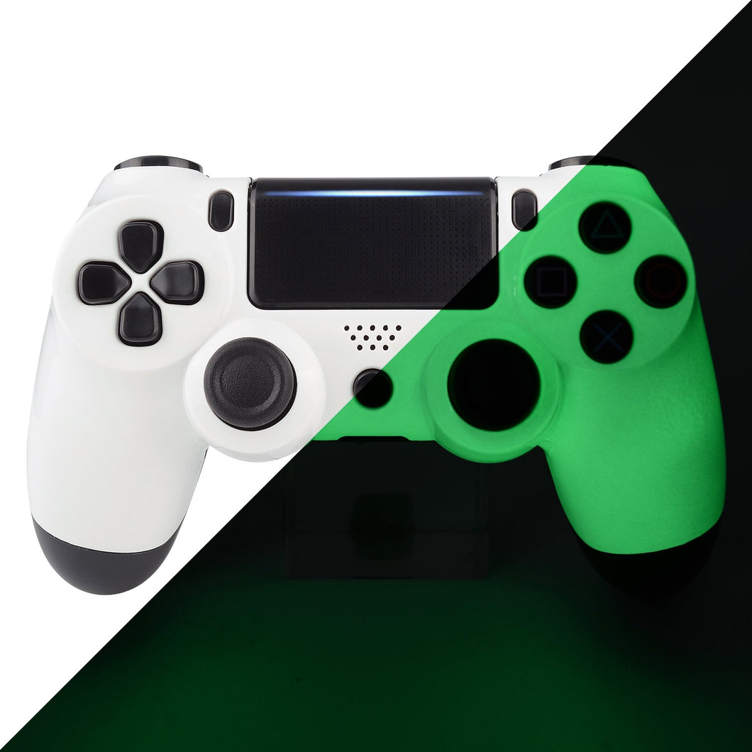 Glossy White Glow in the Dark Front Shell Compatible With PS4 Gen2 Controller-SP4FP04WS