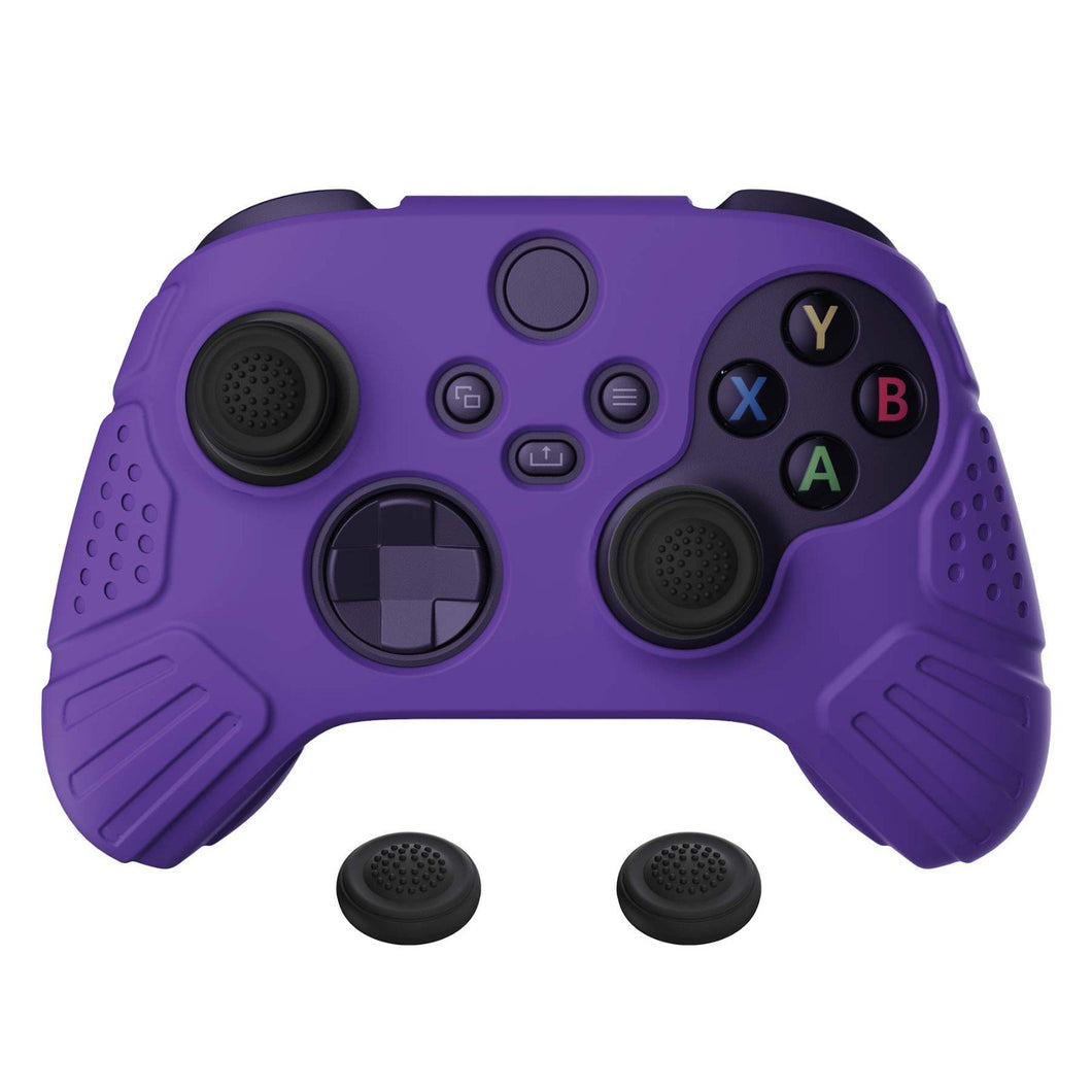 Guardian Edition Dark Purple Ergonomic Silicone Case Skin With Black Joystick Caps For Xbox Series X/S Controller-HCX3007