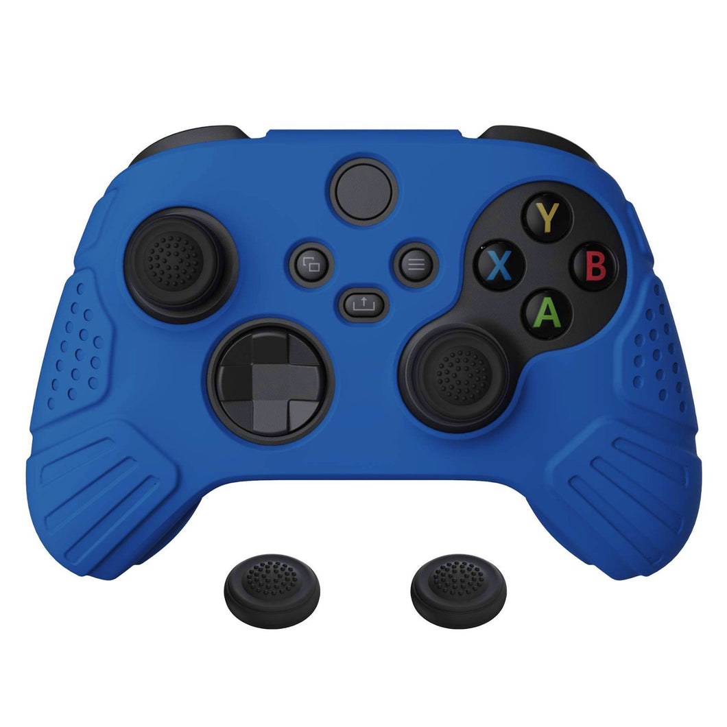Guardian Edition Deep Blue Ergonomic Silicone Case Skin With Black Joystick Caps For Xbox Series X/S Controller-HCX3008