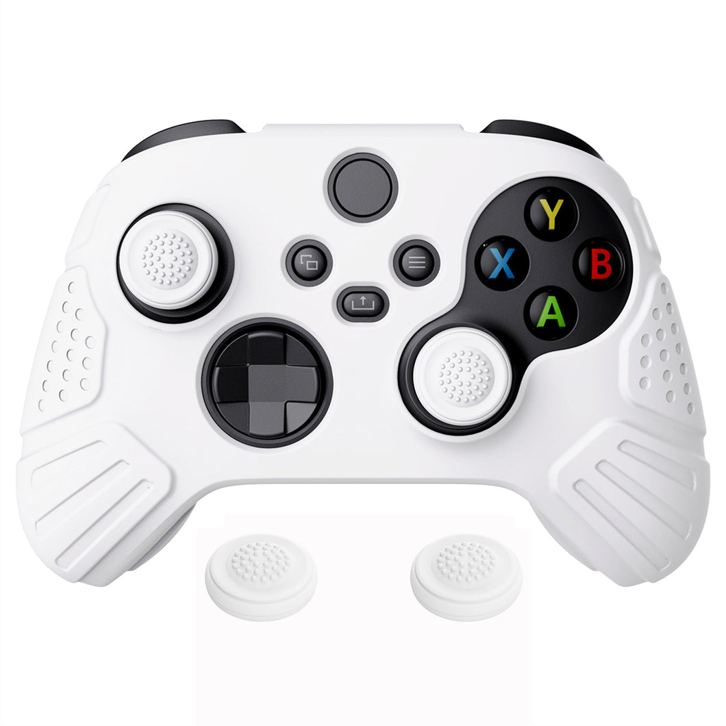 Guardian Edition White Ergonomic Silicone Case Skin With White Joystick Caps For Xbox Series X/S Controller-HCX3002
