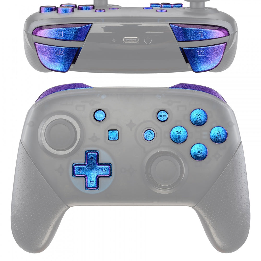 Glossy Chameleon Blue Purple 13in1 Button Kits For NS Pro Controller-KRP301WS