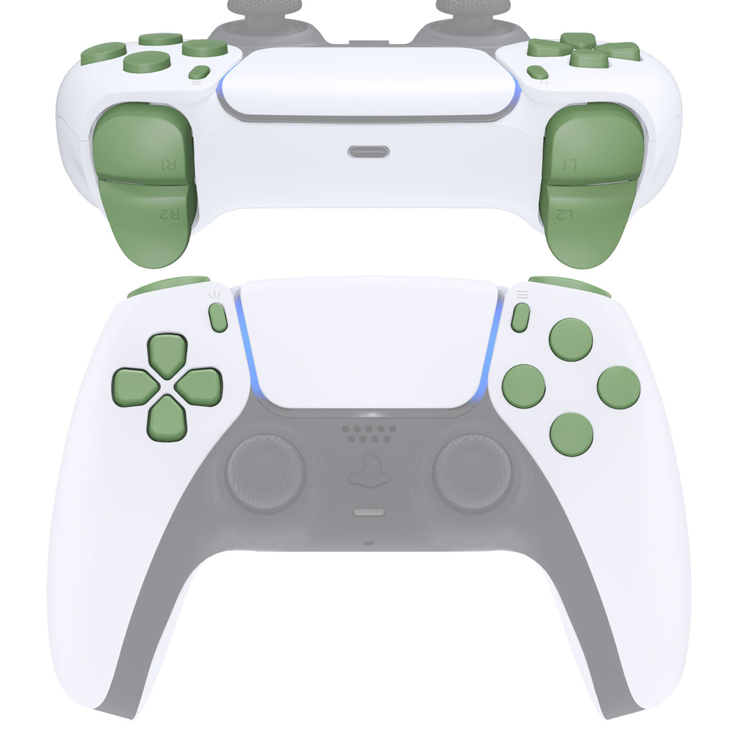 Matte UV Matcha Green 11in1 Button Kits Compatible With PS5 Controller BDM-010 & BDM-020 - JPF1017G2WS